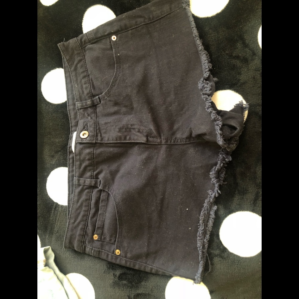 Ripped jean shorts